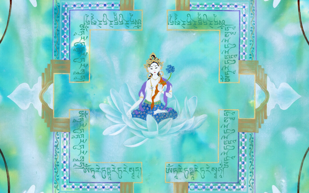 Pittura di Mandala: Tara Bianca